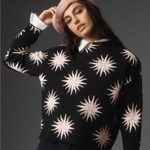 Anthropologie Meave The Cary’s Mock Neck  sweater NWT size XS Black, pink, white